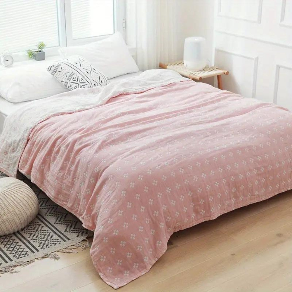Soft Grey Patterned Throw Blanket