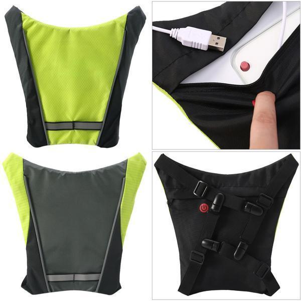 Visible Night Cycling LED Safety Vest Waterproof Jacket