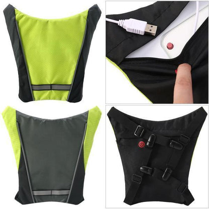 Visible Night Cycling LED Safety Vest Waterproof Jacket