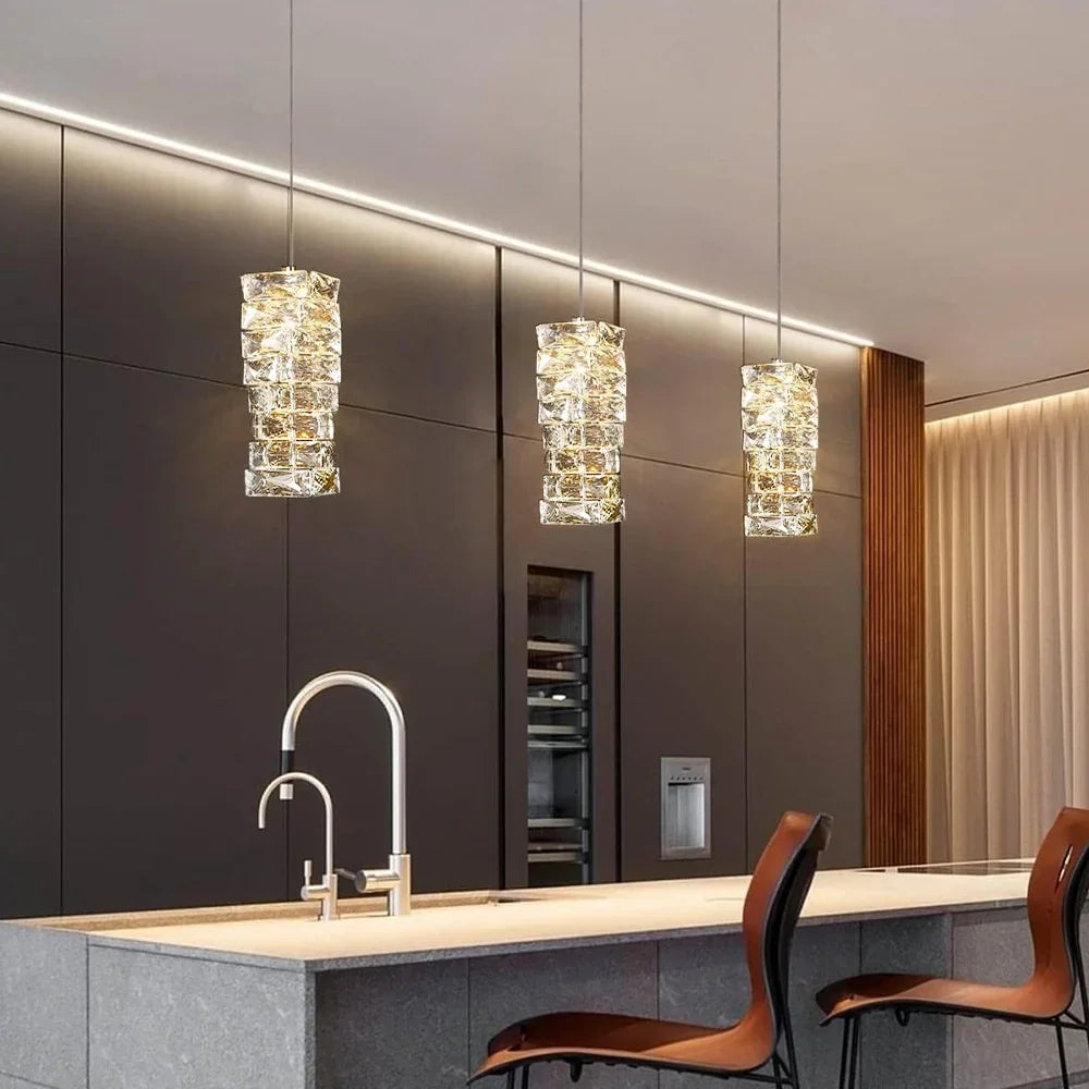 Stylish Crystal Glass Pendant LED Lighting Fixture