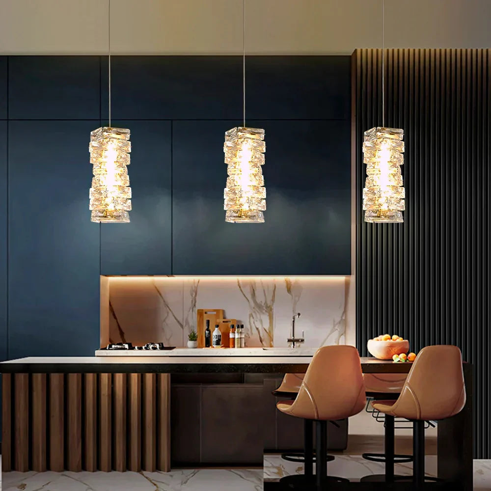 Stylish Crystal Glass Pendant LED Lighting Fixture - Cofik