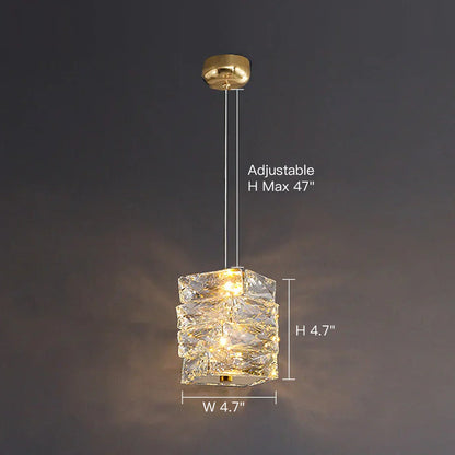 Stylish Crystal Glass Pendant LED Lighting Fixture