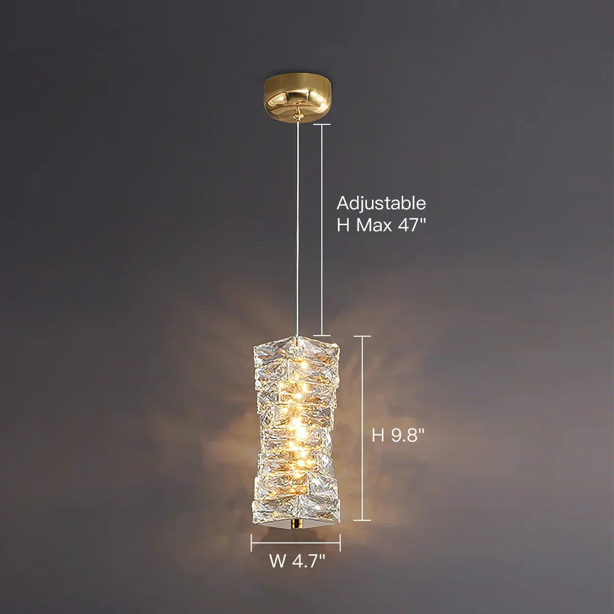 Stylish Crystal Glass Pendant LED Lighting Fixture