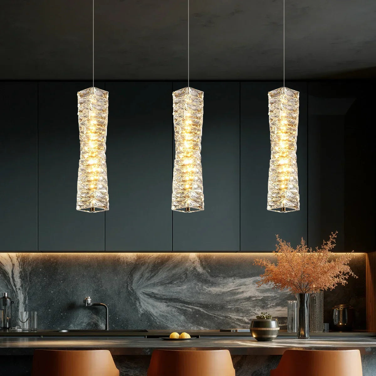 Stylish Crystal Glass Pendant LED Lighting Fixture