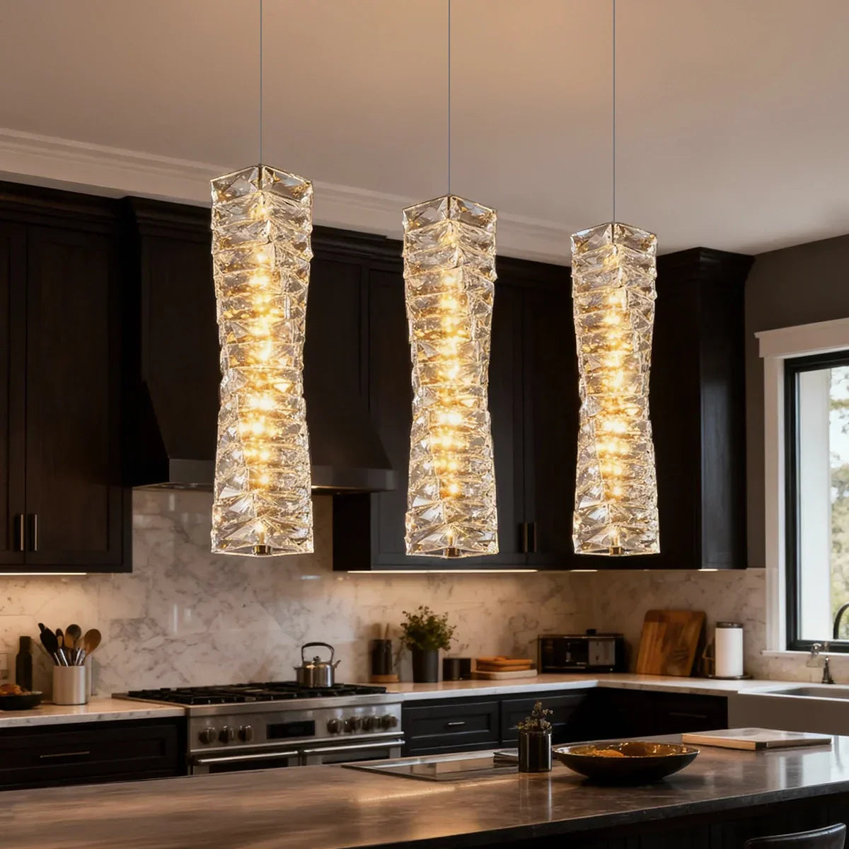 Stylish Crystal Glass Pendant LED Lighting Fixture