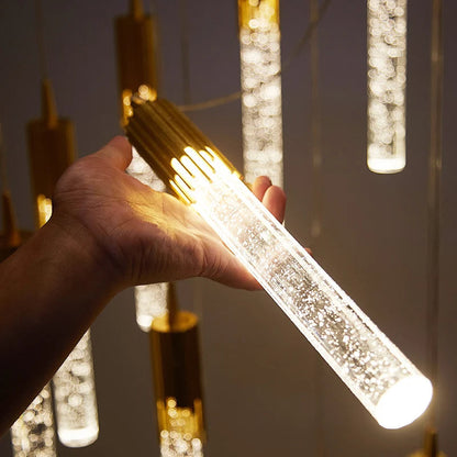 Clear Glass Cylinder Pendant Light