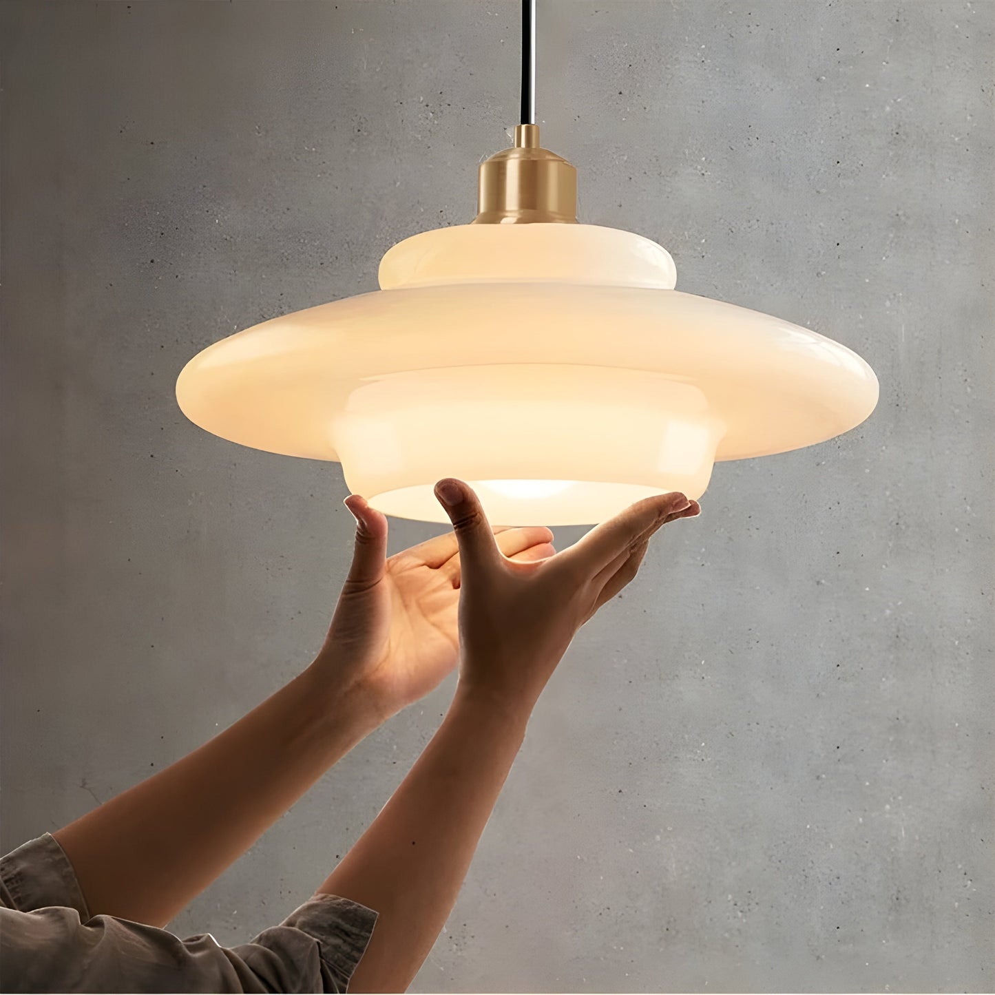 Simple White Glass Pendant Light