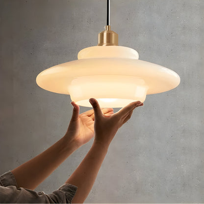 Simple White Glass Pendant Light