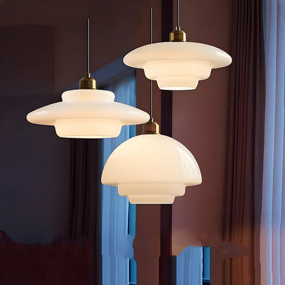 Simple White Glass Pendant Light