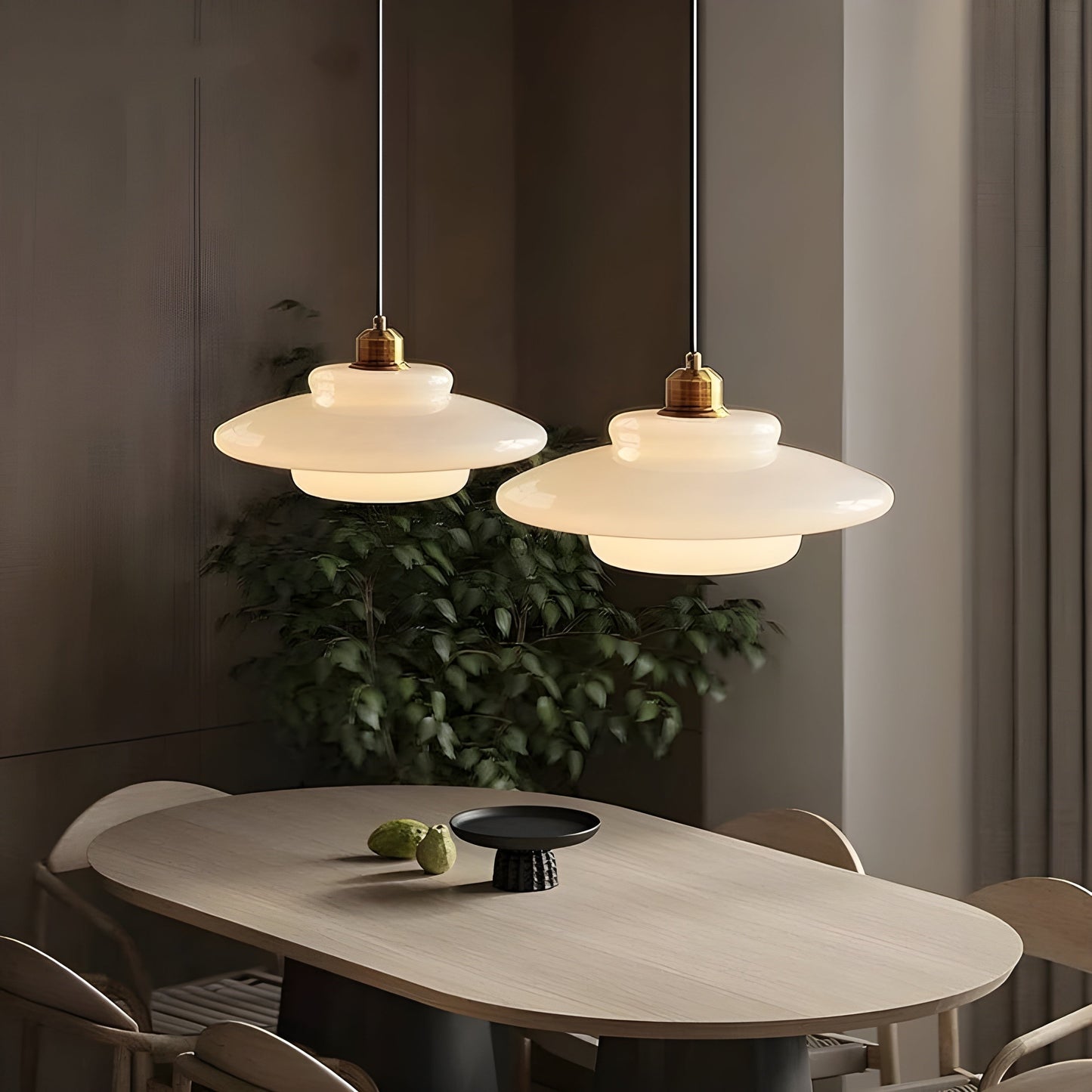 Simple White Glass Pendant Light