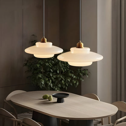 Simple White Glass Pendant Light