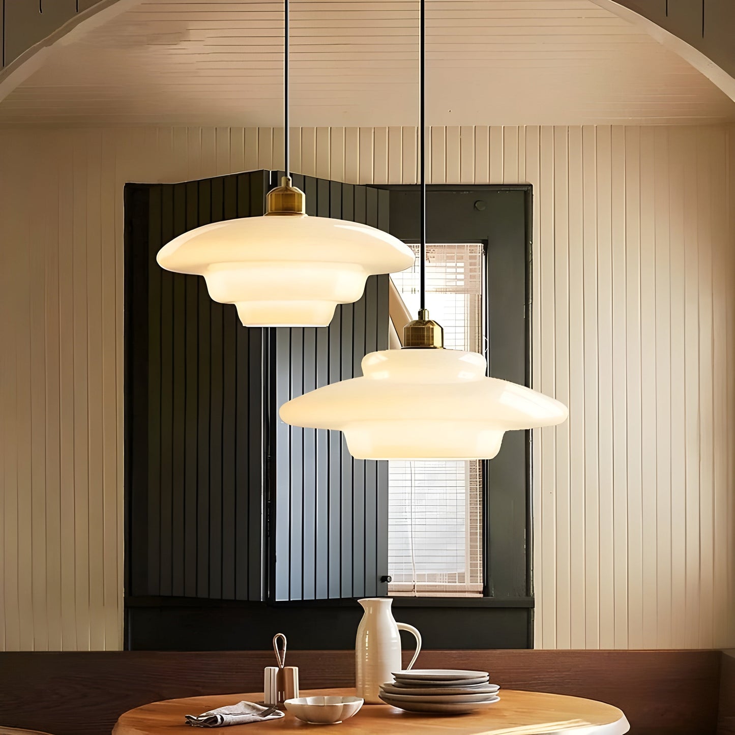 Simple White Glass Pendant Light