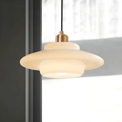 Simple White Glass Pendant Light
