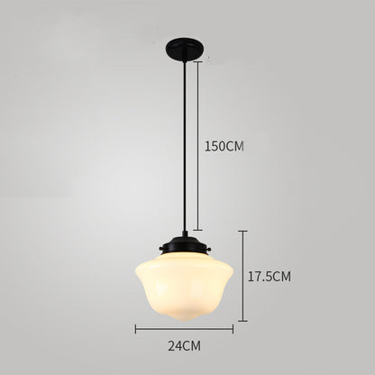 Vintage Cream Glass Hanging Lamp Shade