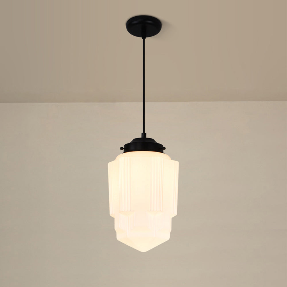 Vintage Cream Glass Hanging Lamp Shade