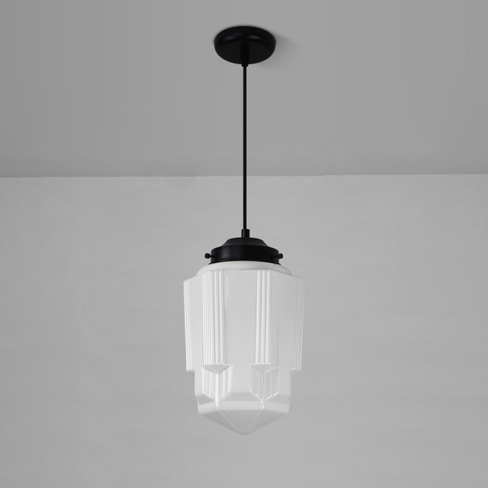 Vintage Cream Glass Hanging Lamp Shade