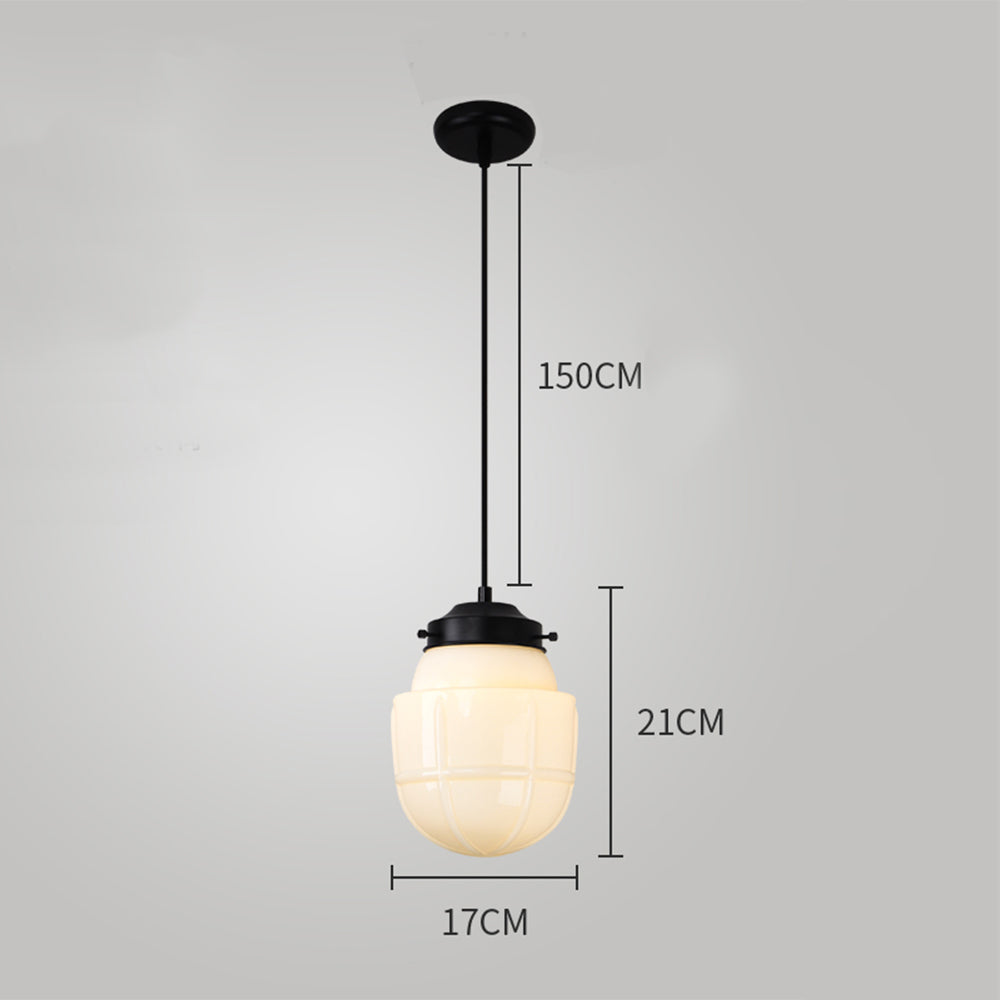 Vintage Cream Glass Hanging Lamp Shade