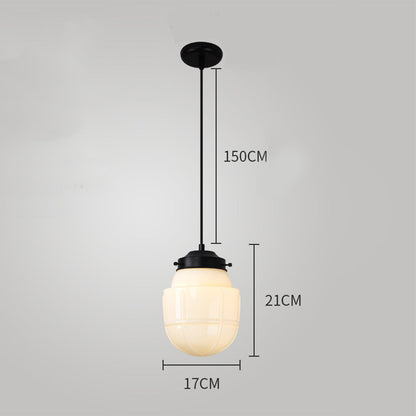 Vintage Cream Glass Hanging Lamp Shade