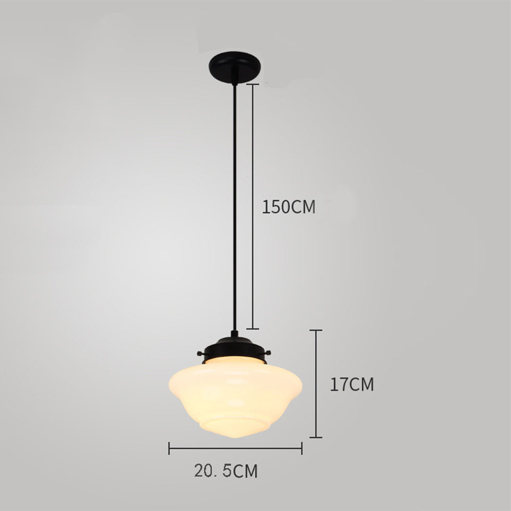 Vintage Cream Glass Hanging Lamp Shade