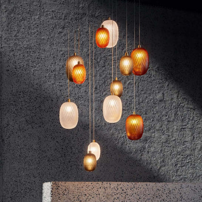 Colorful Glass Globe Hanging Lamp