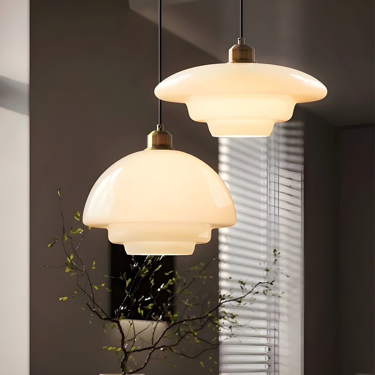 Simple White Glass Pendant Light