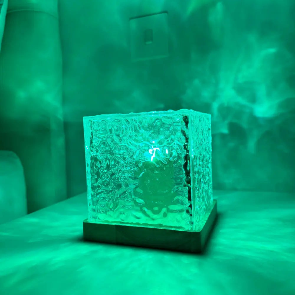 Glass Cube Desk Lamp Soft Lighting