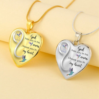 God Has You in His Arms Hummingbird Necklace