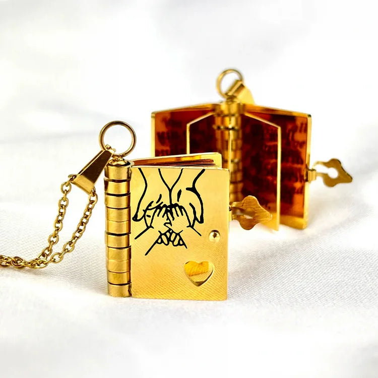 Sentimental Photo Pendant Necklace with Heartfelt Message
