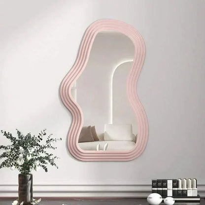 White Round Hanging Wall Mirror for Living Room