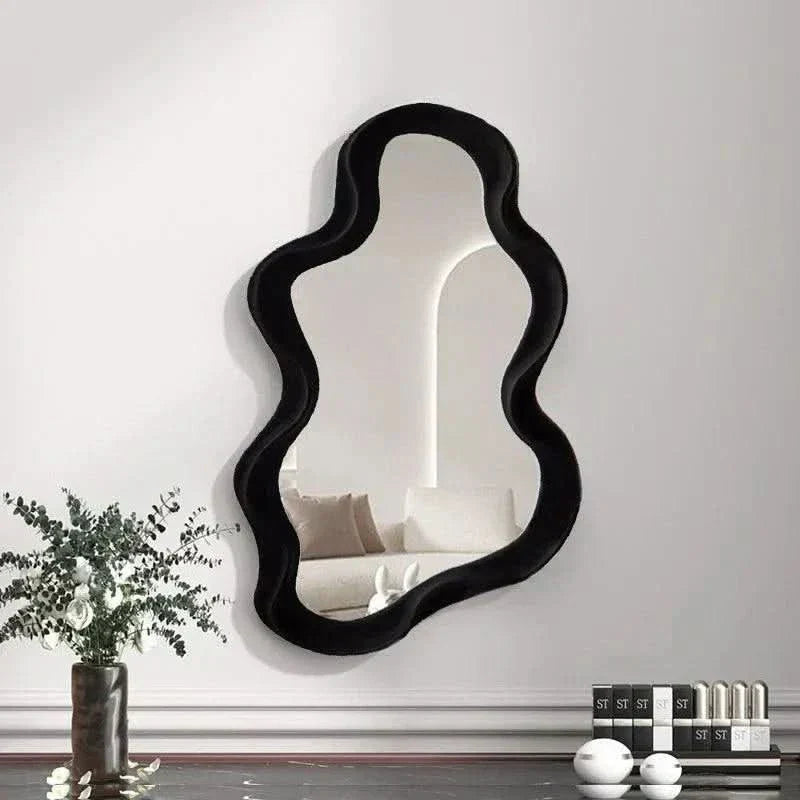 White Round Hanging Wall Mirror for Living Room