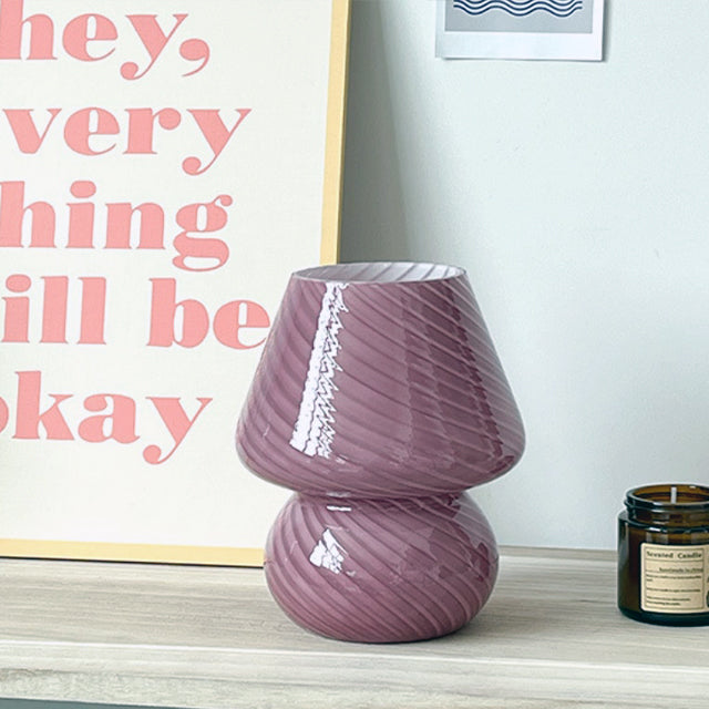 Glass Table Lamp in Fun Mushroom Design