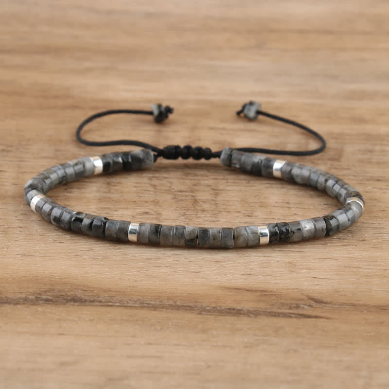 Bohemian Stone Beaded Bracelet with Natural Rollers