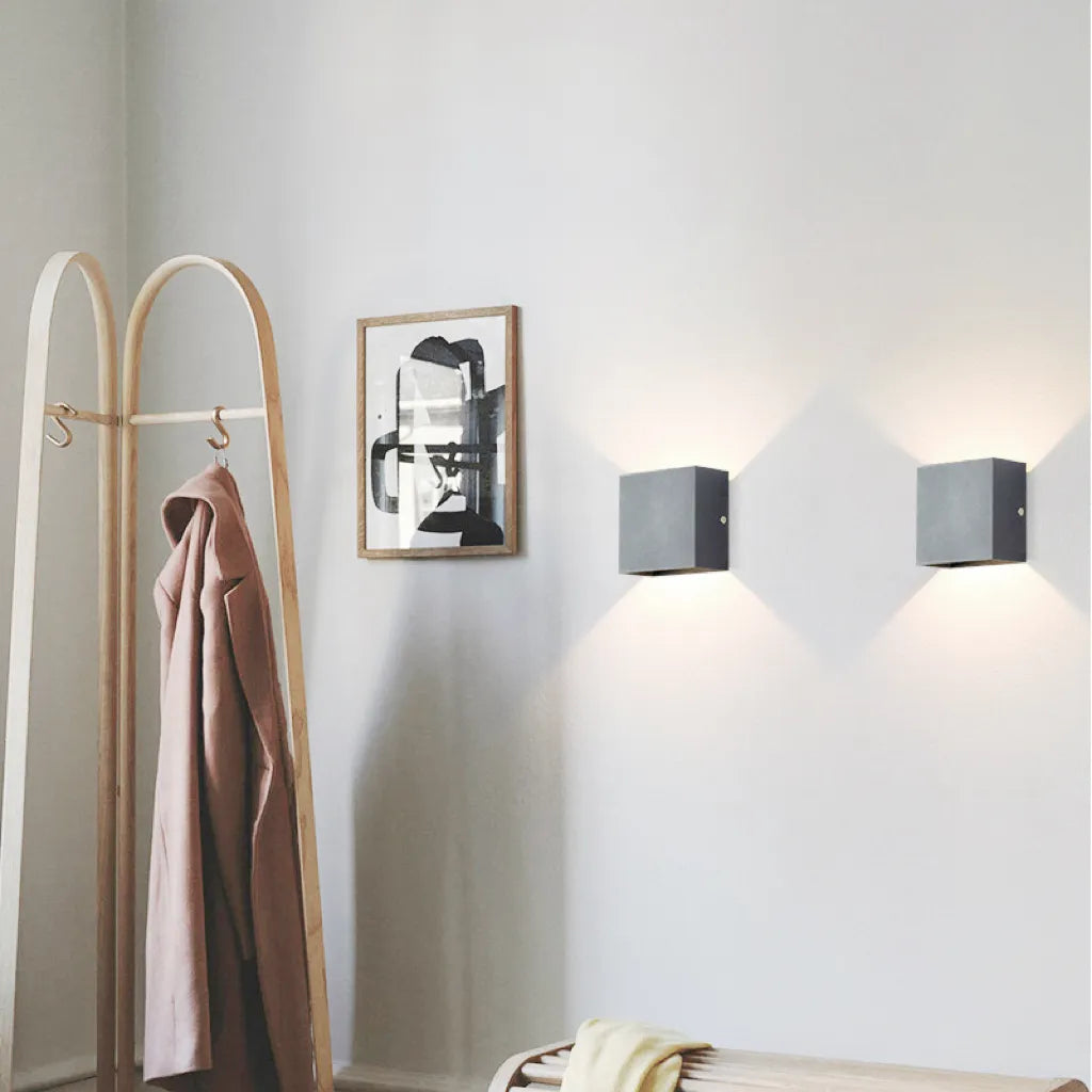 Dark Grey Metal Outside LED Wall Light