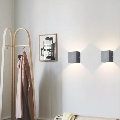 Dark Grey Metal Outside LED Wall Light