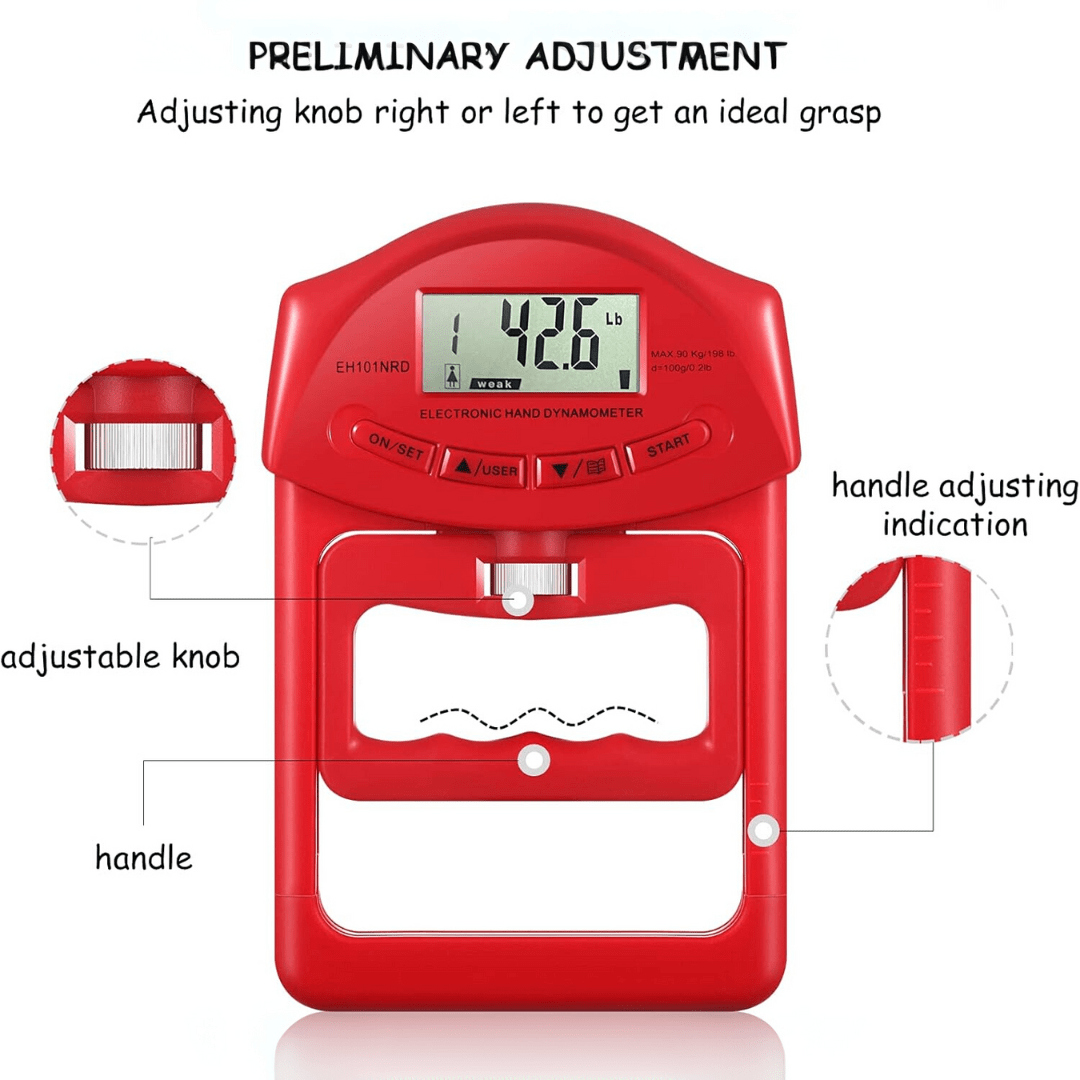 Accurate Grip Strength Tester 90kg Digital Hand Dynamometer