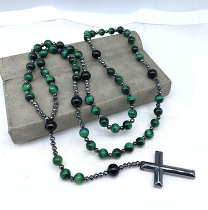 Bohemian Tiger Eye and Lapis Lazuli Men's Necklace