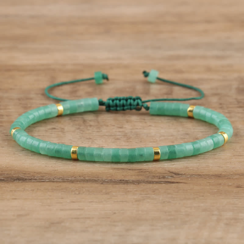 Bohemian Stone Beaded Bracelet with Natural Rollers
