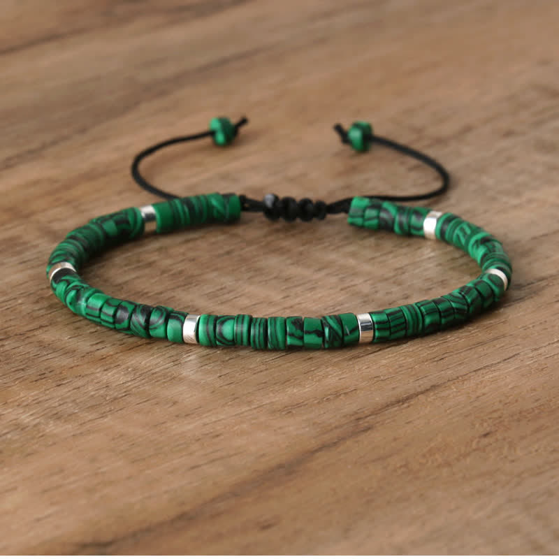 Bohemian Stone Beaded Bracelet with Natural Rollers