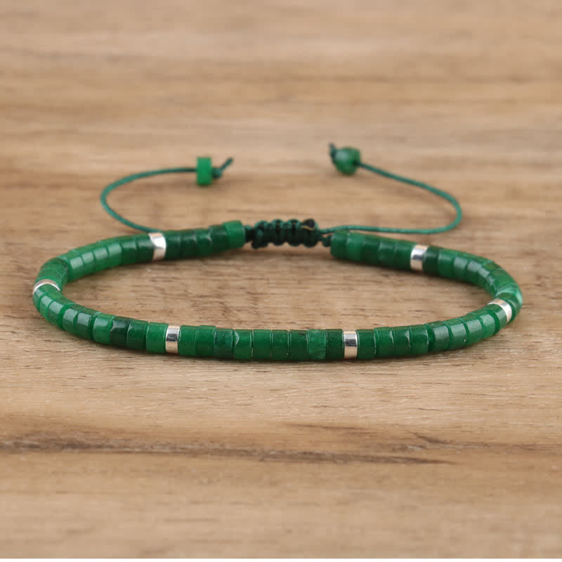Bohemian Stone Beaded Bracelet with Natural Rollers