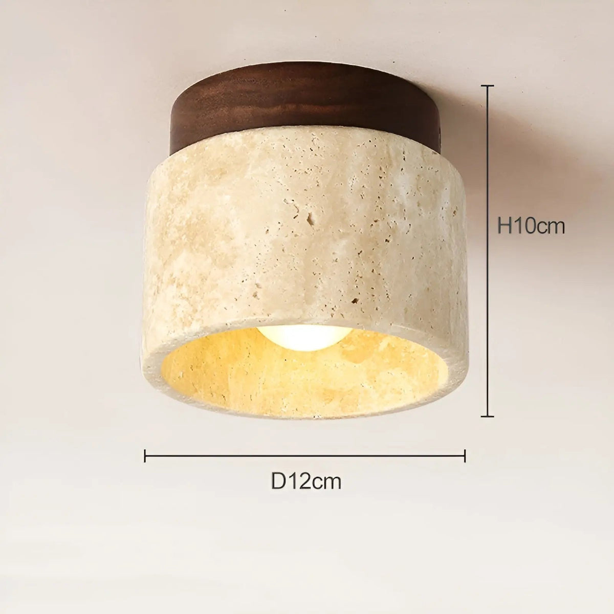 Natural Japanese LED Table Lamp with Stone Base - Cofik