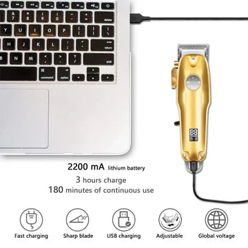Premium Cordless Gold Mens Hair Trimmer Kit