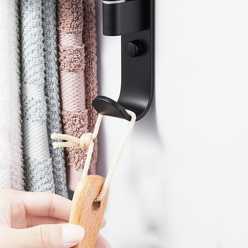 Space Saving 5-Arm Towel Holder in Black