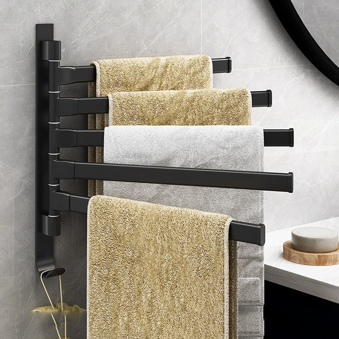 Space Saving 5-Arm Towel Holder in Black - Cofik