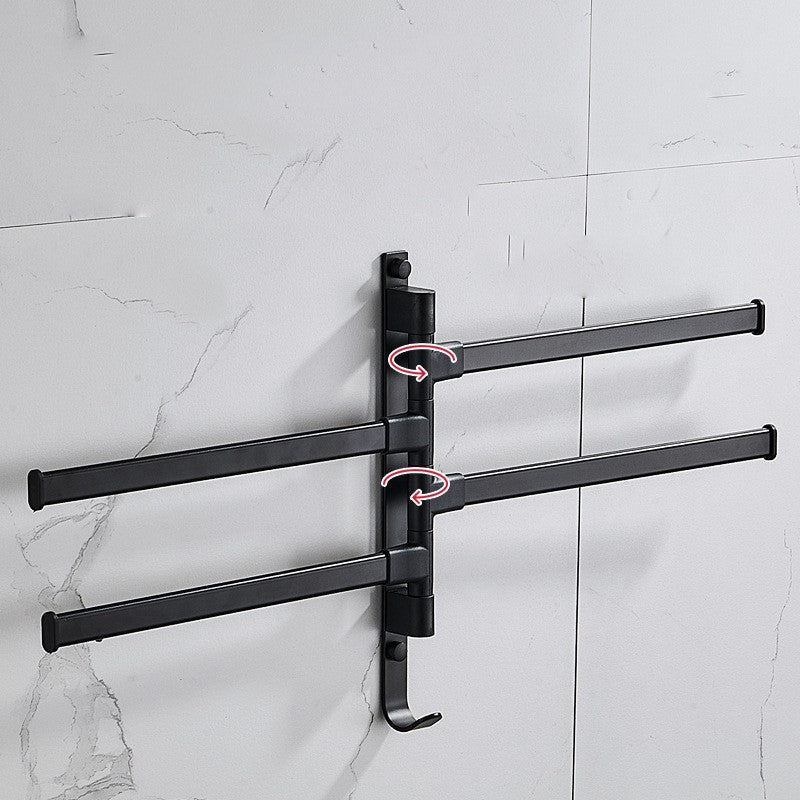Modern Black Metal Towel Holder