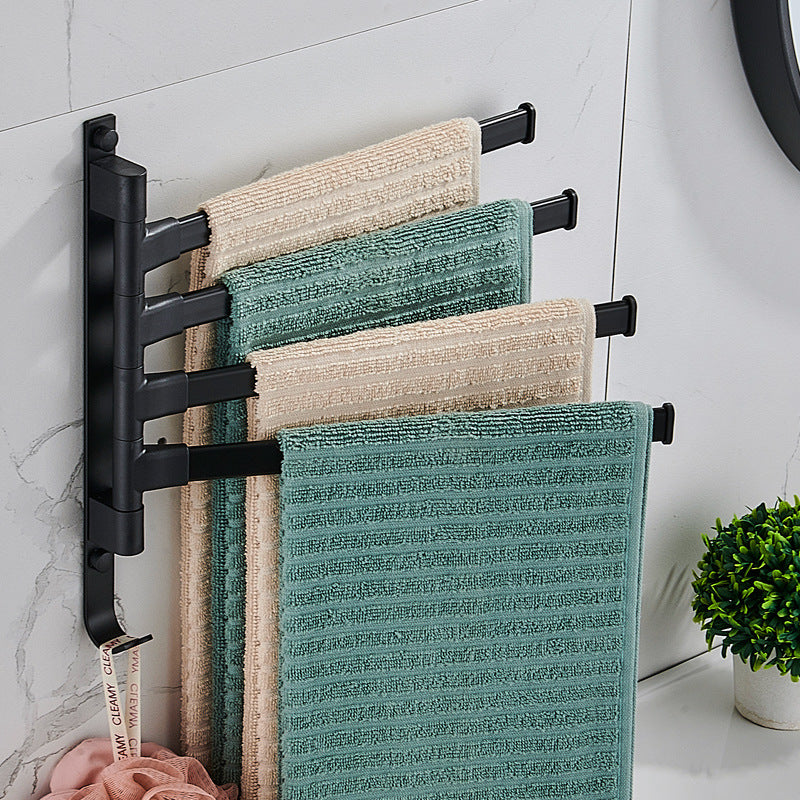 Modern Black Metal Towel Holder