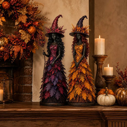Handmade Autumn Witch Figurine
