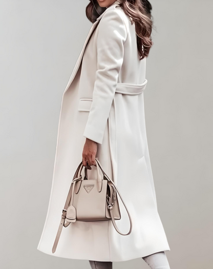 Hannah - Elegant Women's Long Belted Coat