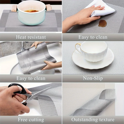 Heat-Resistant PVC Placemats | Washable & Non-Slip Table Mats