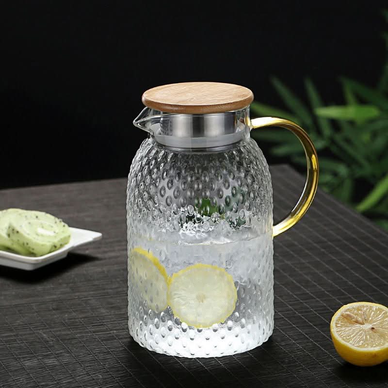 Durable Glass Pitcher with Wooden Top