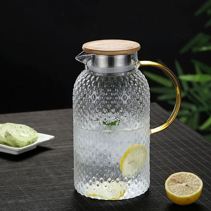 Durable Glass Pitcher with Wooden Top